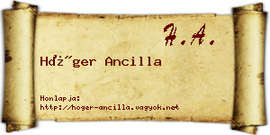 Höger Ancilla névjegykártya